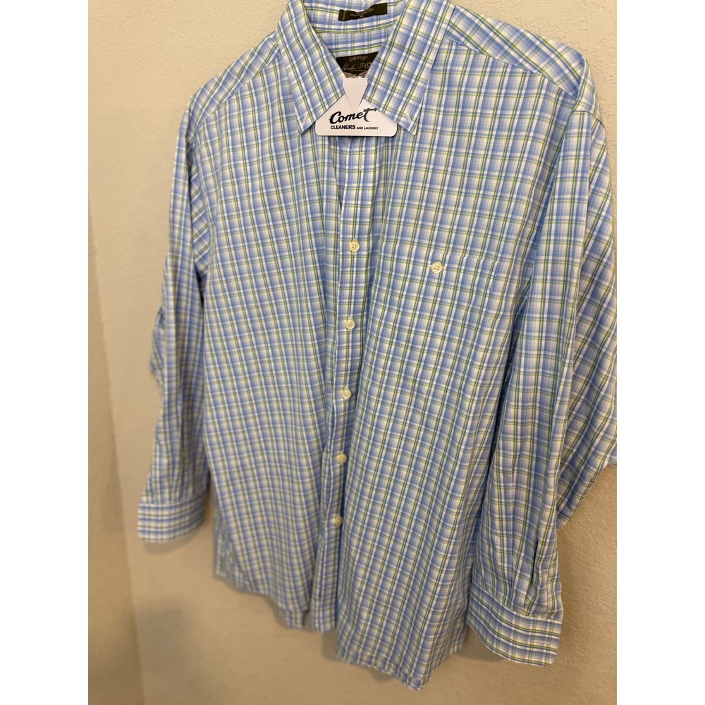 Orvis signature collection dress shirt size‎ XL Blue Summer
